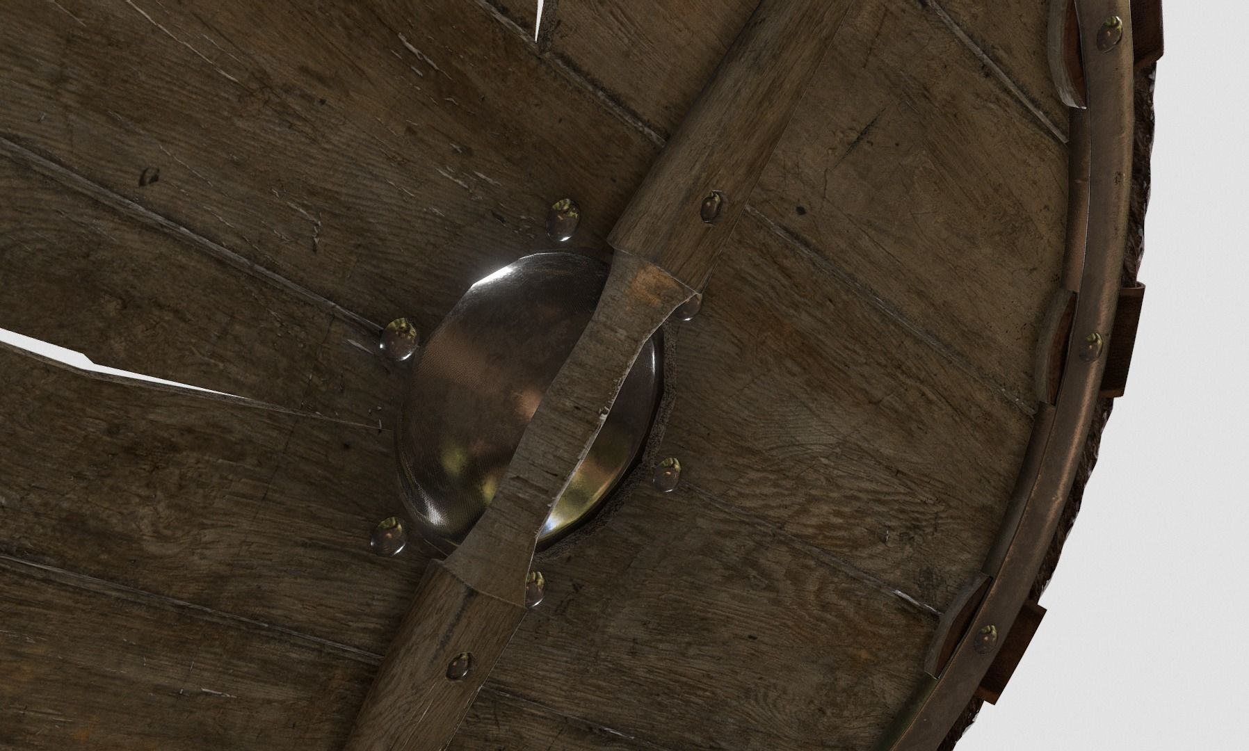 Viking Raven Shield Low-poly 3D model_3