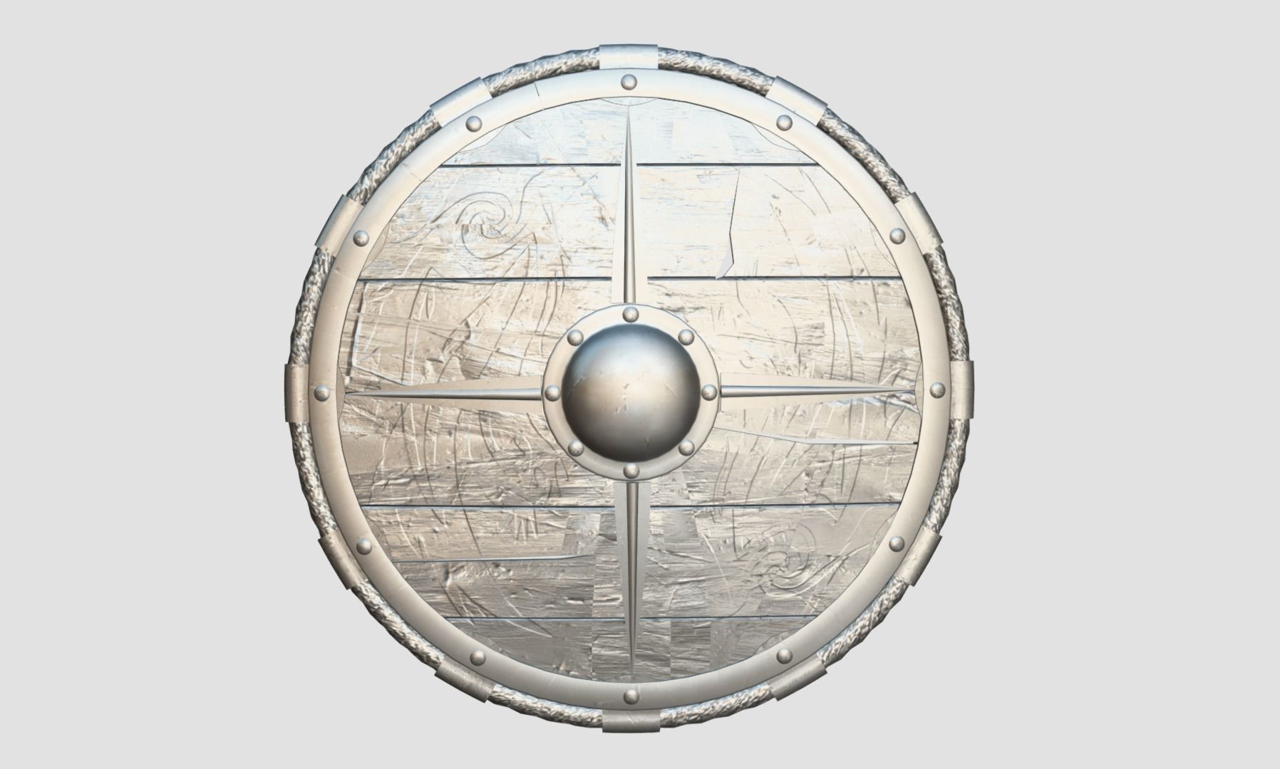 Viking Raven Shield Low-poly 3D model_13