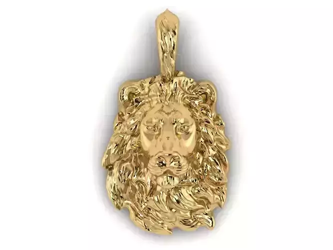 Gold lion necklace 342