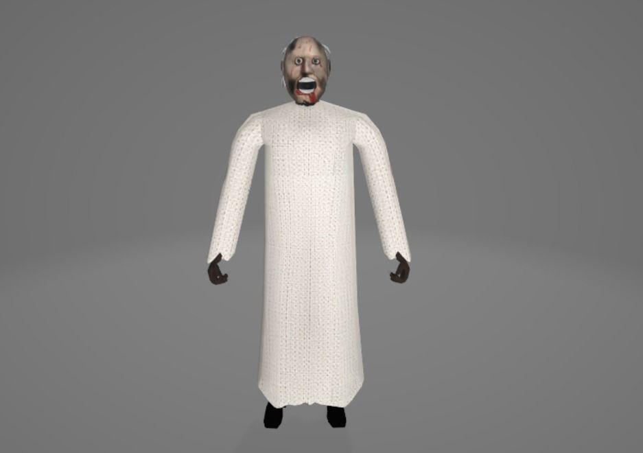 Horror Grandma Scary Granny model Low-poly 3D model_2