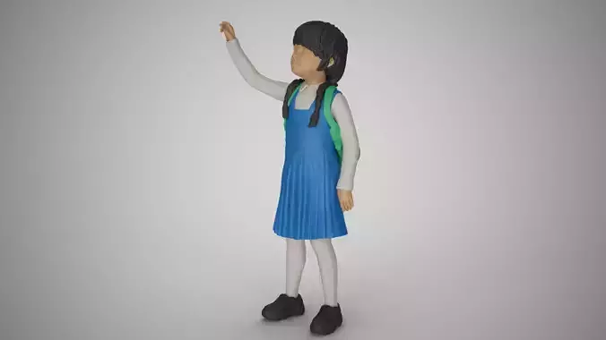 Little Girl Looking at the Sky 3D print model