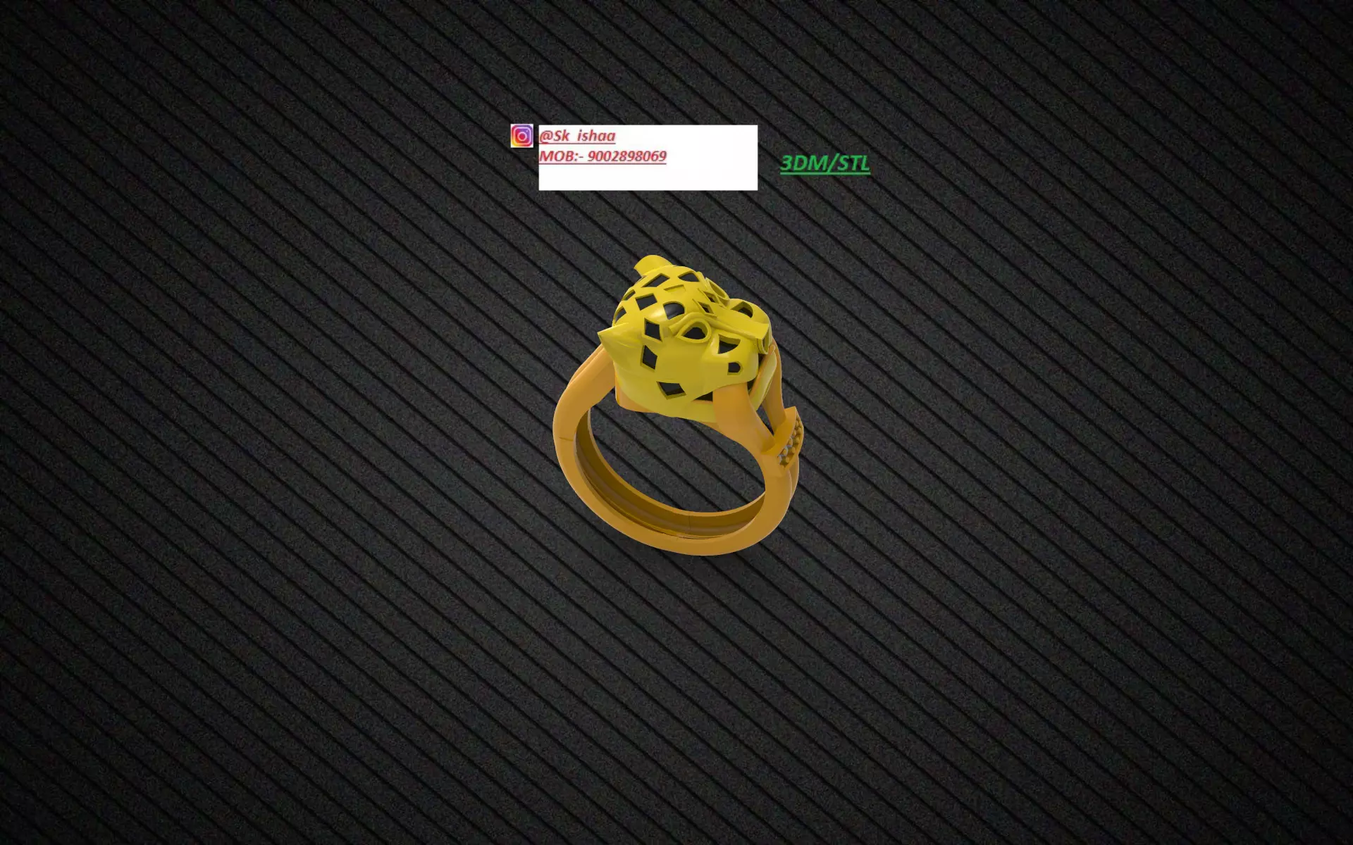 new lion ring south indian 3D print model