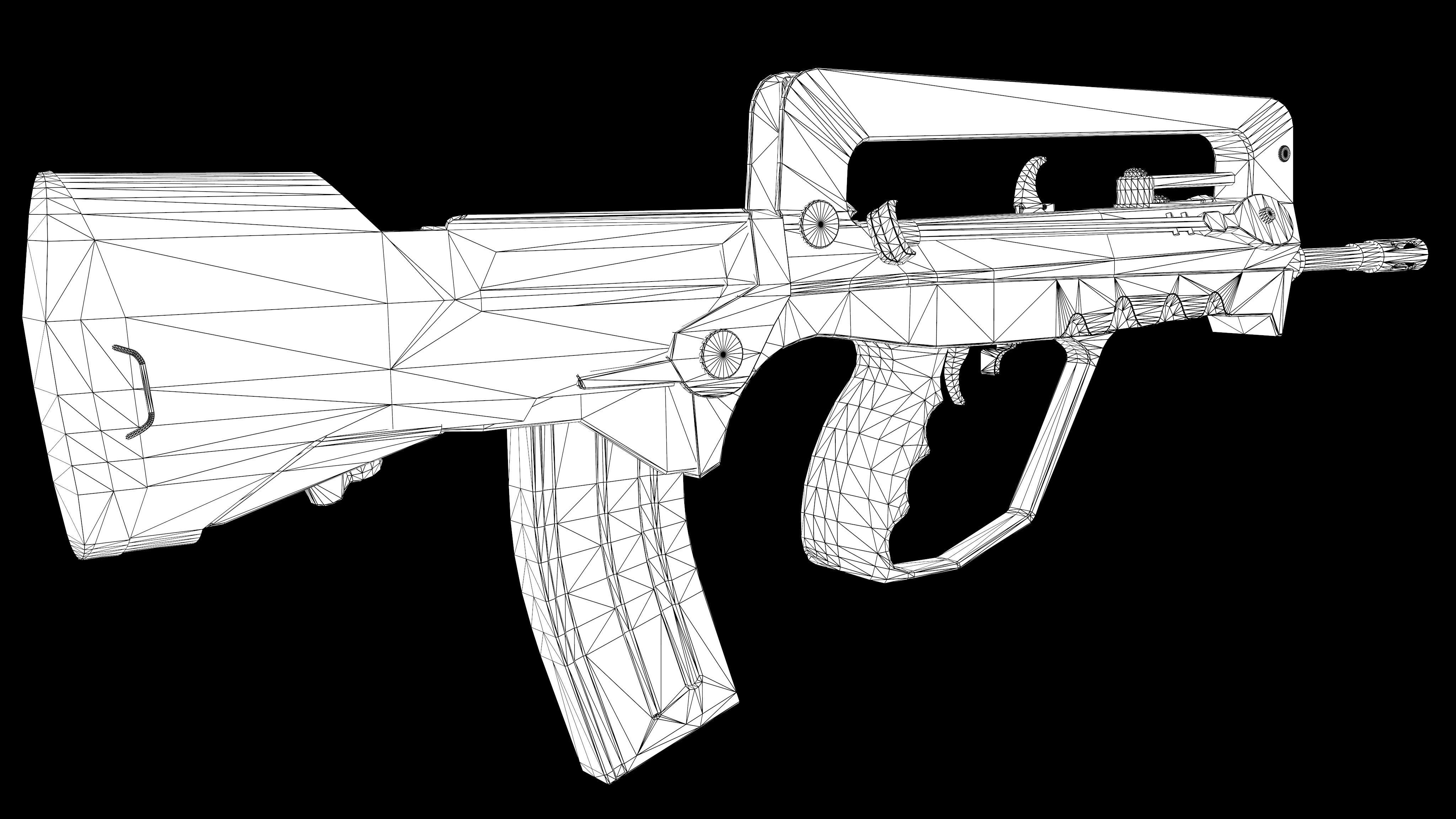 Famas G2 PBR Worn  Low-poly 3D model_6