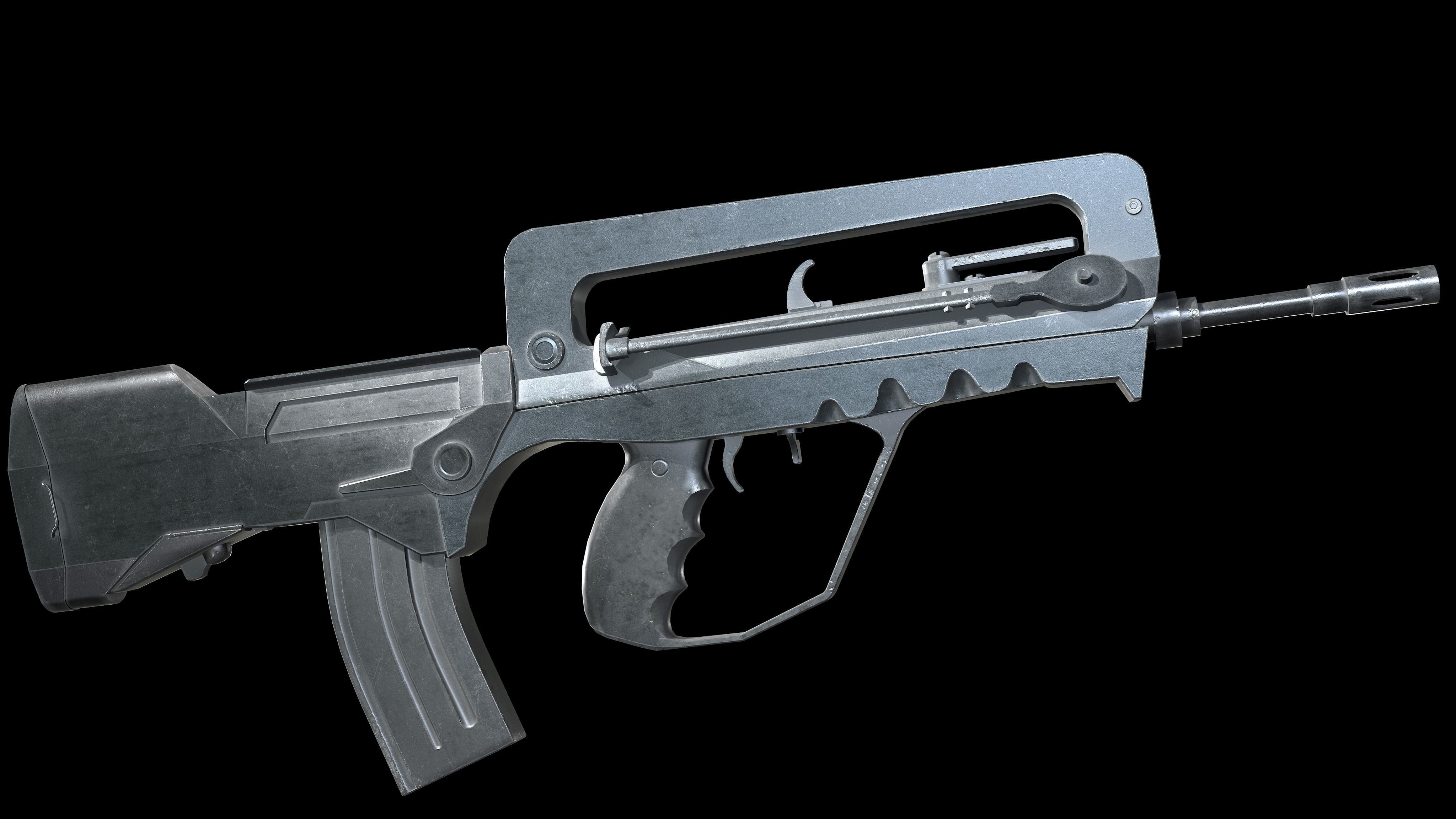 Famas G2 PBR Worn  Low-poly 3D model_3