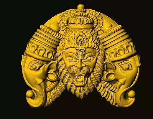 New South ganesh and lion pendant locket 