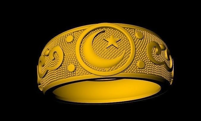 New islamic ring  south Indian  3D print model