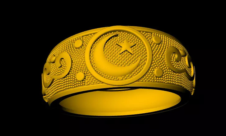 New islamic ring south Indian 3D print model
