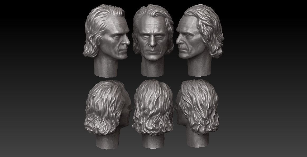 ONE12 SCALE HEAD - JOAQUIN PHOENIX- JOKER - 2019 MOVIE VER 3D print model_1