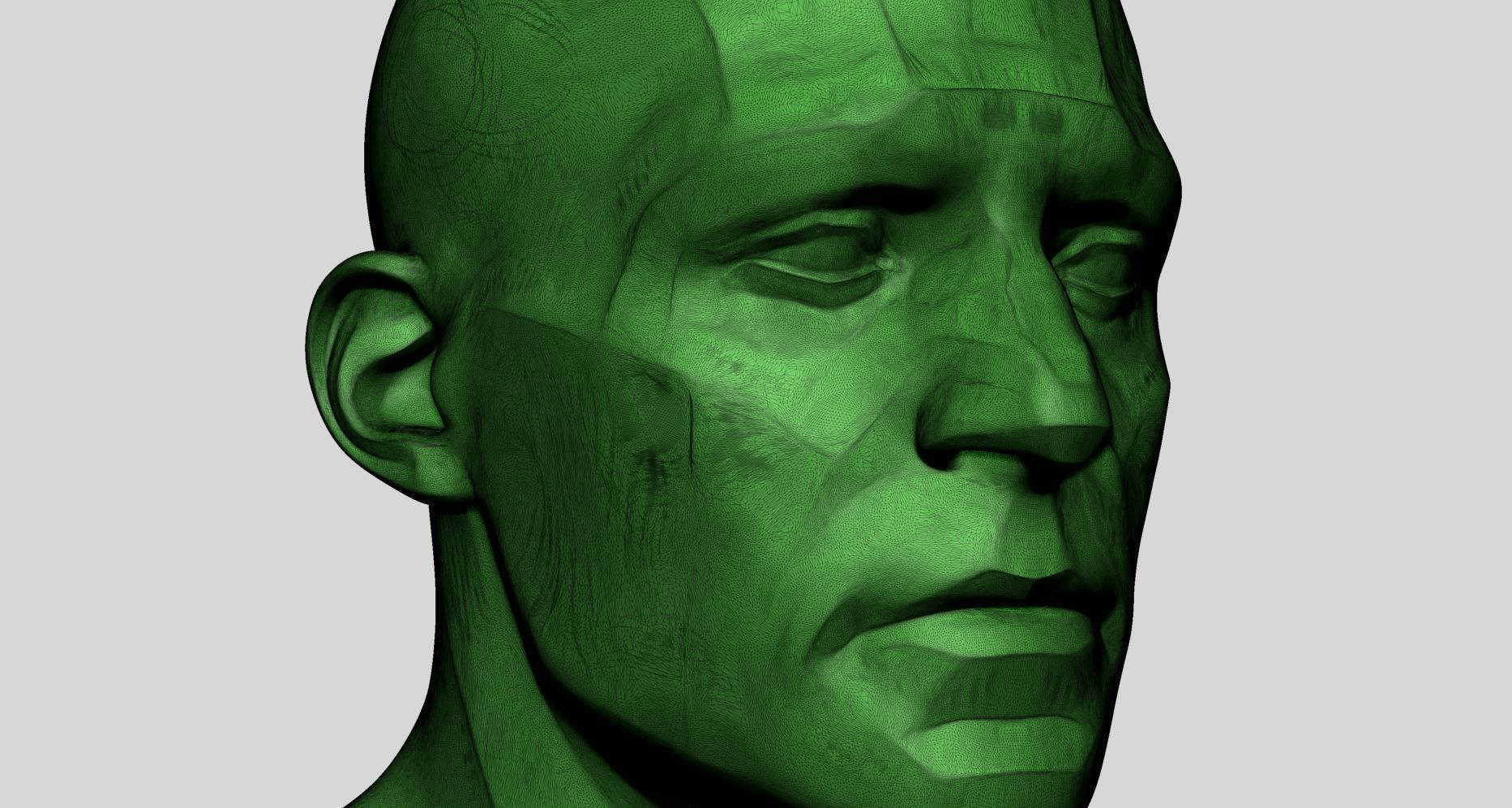 Male Head Planes 3D print model_10