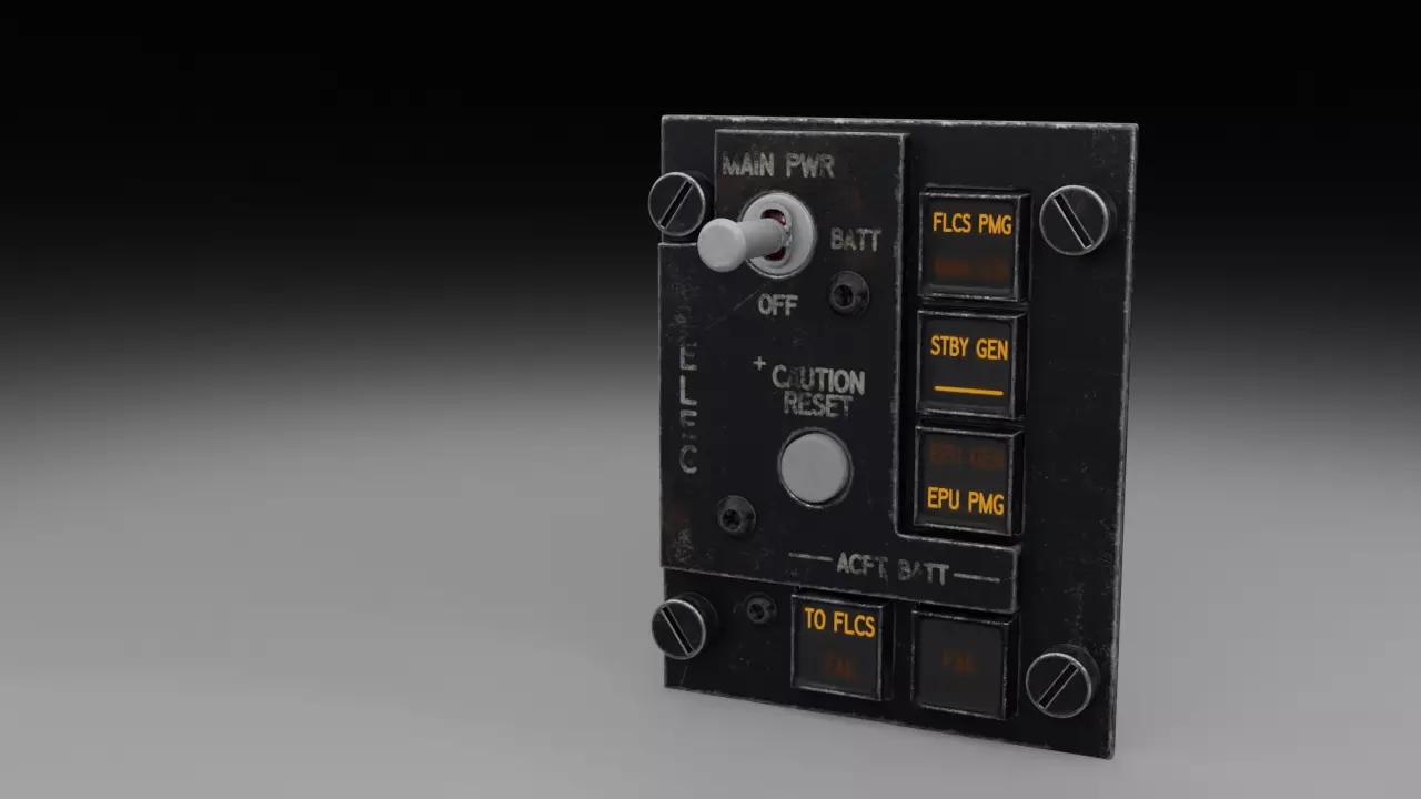 F16 ELECTRONICS Panel 3D model_0