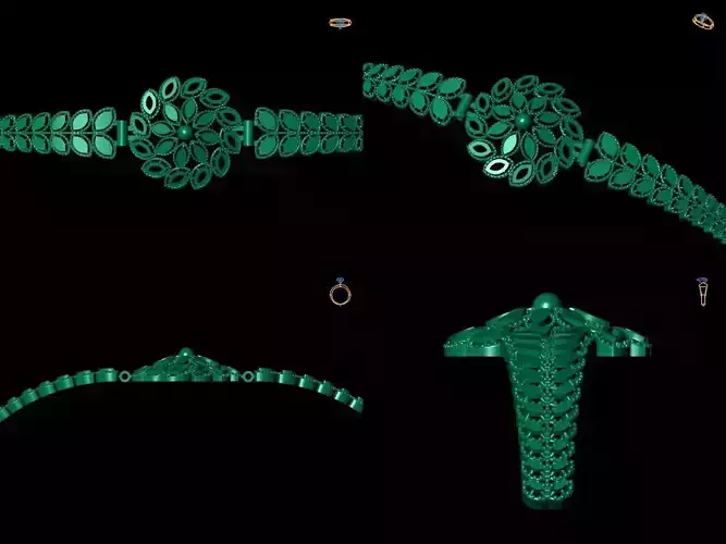 Bracelet 5 emerald necklace