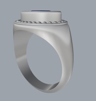 Sterling Silver Oval Signet Ring Jewelry 3D print model_12