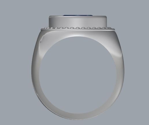 Sterling Silver Oval Signet Ring Jewelry 3D print model_2