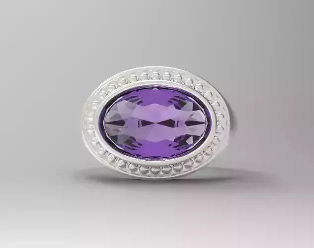 Sterling Silver Oval Signet Ring Jewelry 3D print model