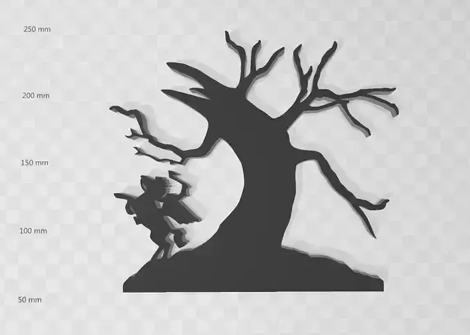 Sleepy Hollow Tree Silhouette 3D print model