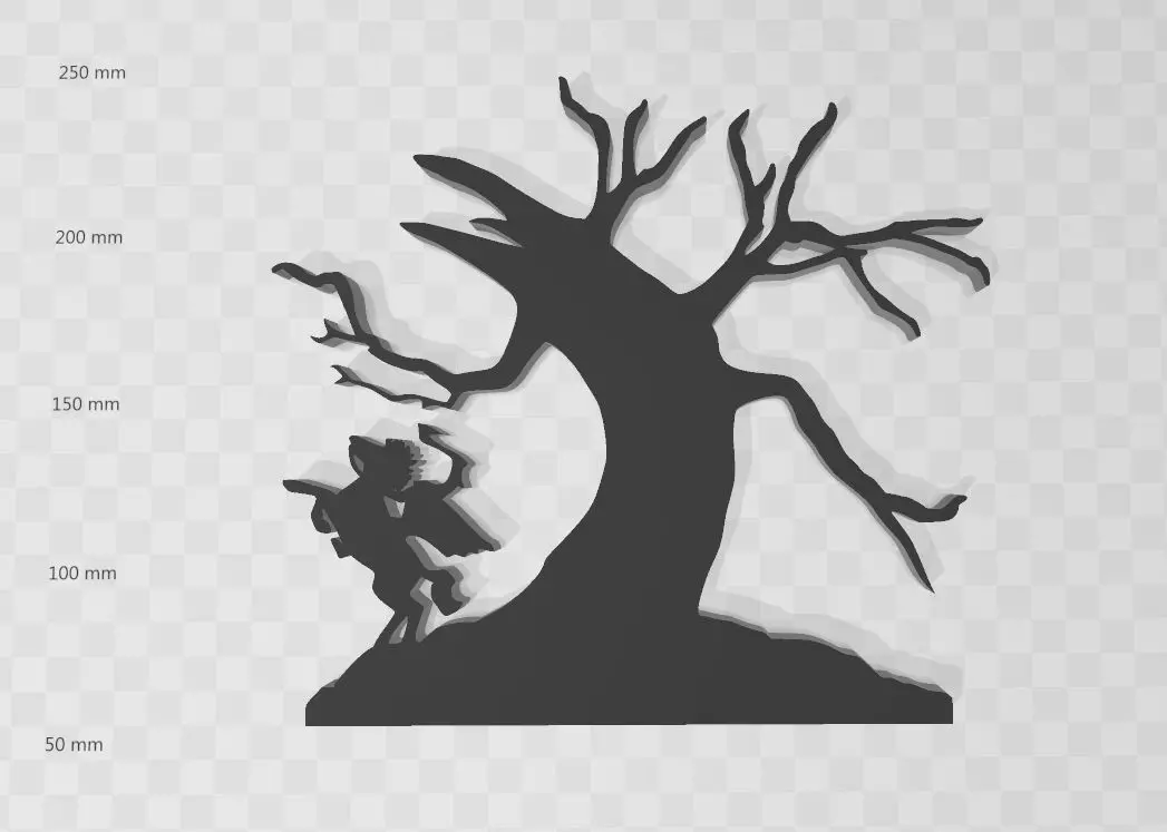 Sleepy Hollow Tree Silhouette 3D print model_0