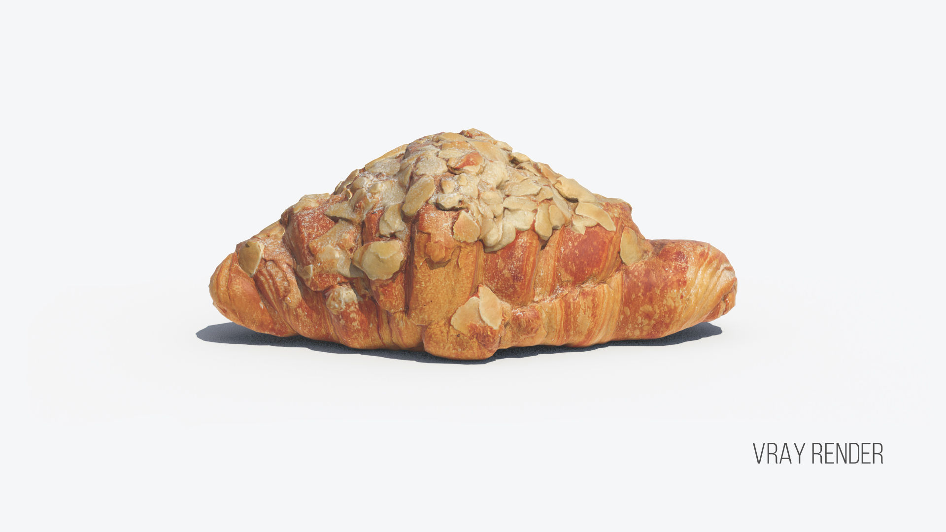 3D Croissant Almond model 3D model_12