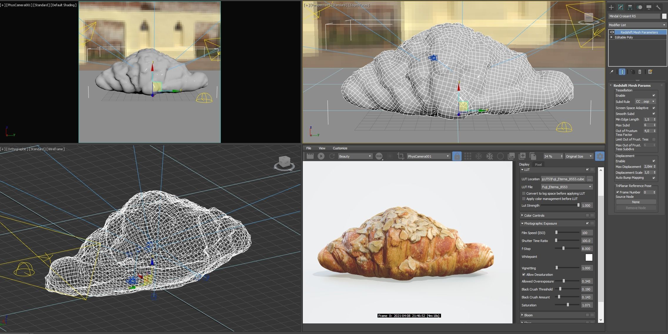 3D Croissant Almond model 3D model_23