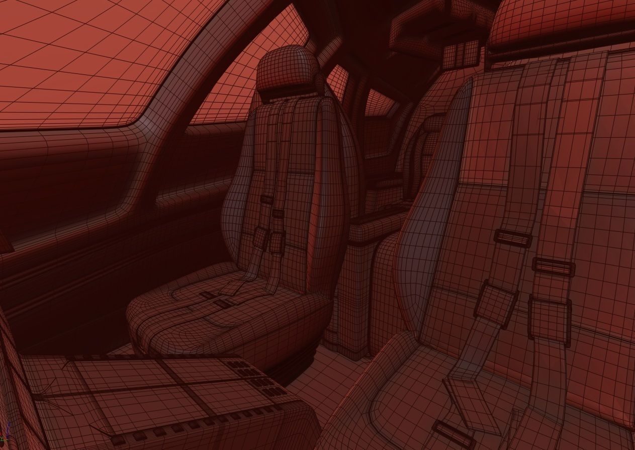 Aircraft Electric TriCopter eVTOL with Interior 3D model_39