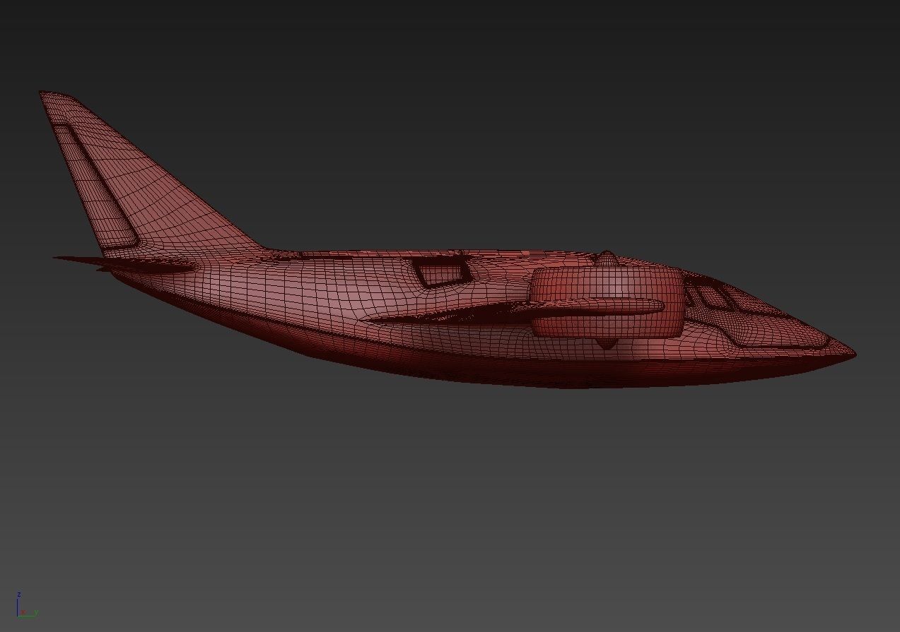 Aircraft Electric TriCopter eVTOL with Interior 3D model_42