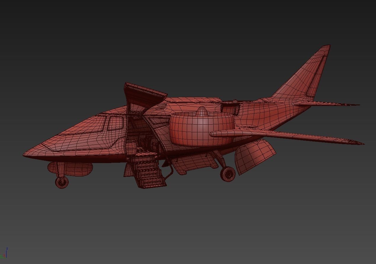 Aircraft Electric TriCopter eVTOL with Interior 3D model_26