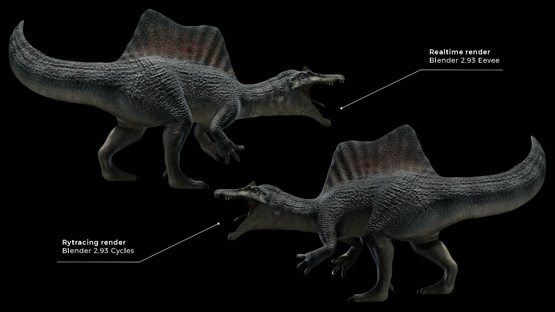 Spinosaurus Dinosaur Low-poly 3D model_5