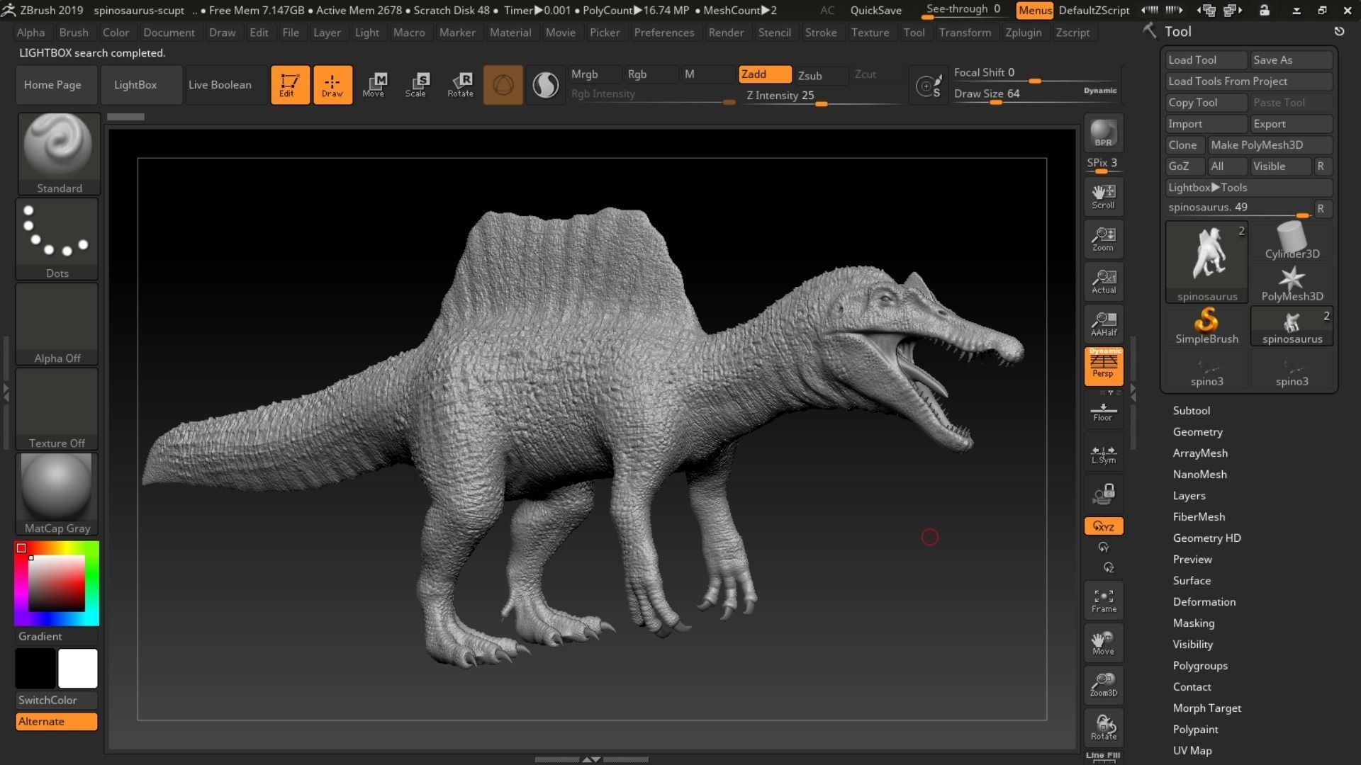 Spinosaurus Dinosaur Low-poly 3D model_27