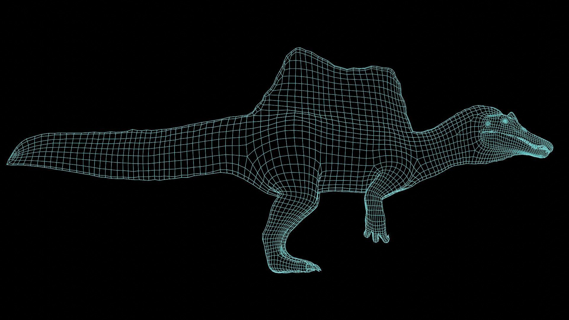 Spinosaurus Dinosaur Low-poly 3D model_26