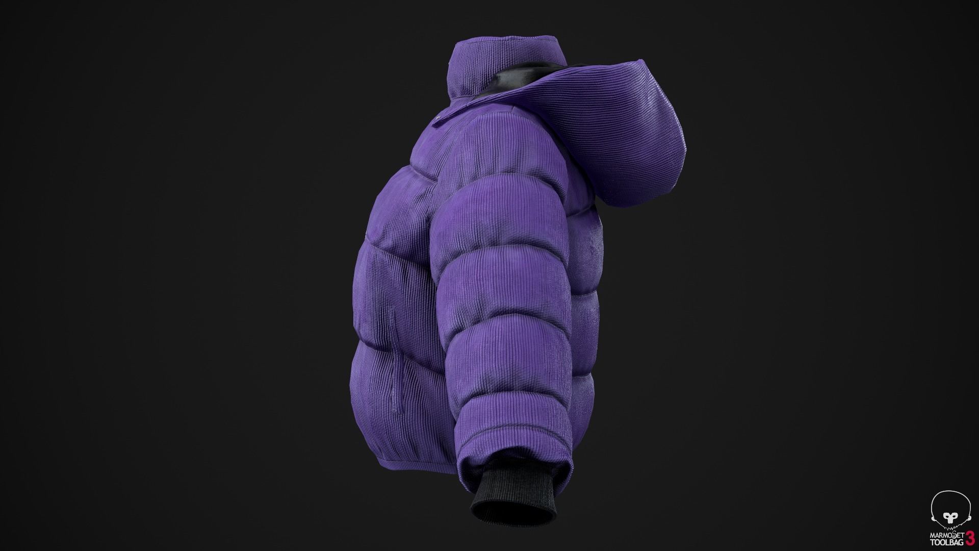 Purple and yellow winter jackets Low-poly 3D model_21