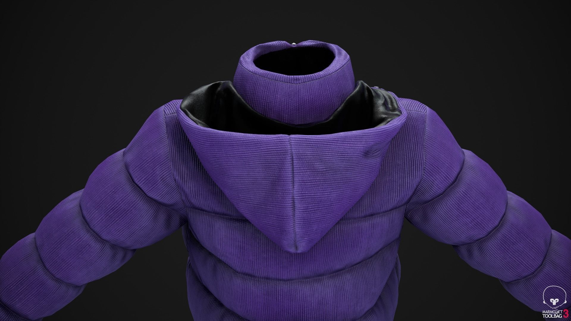 Purple and yellow winter jackets Low-poly 3D model_32