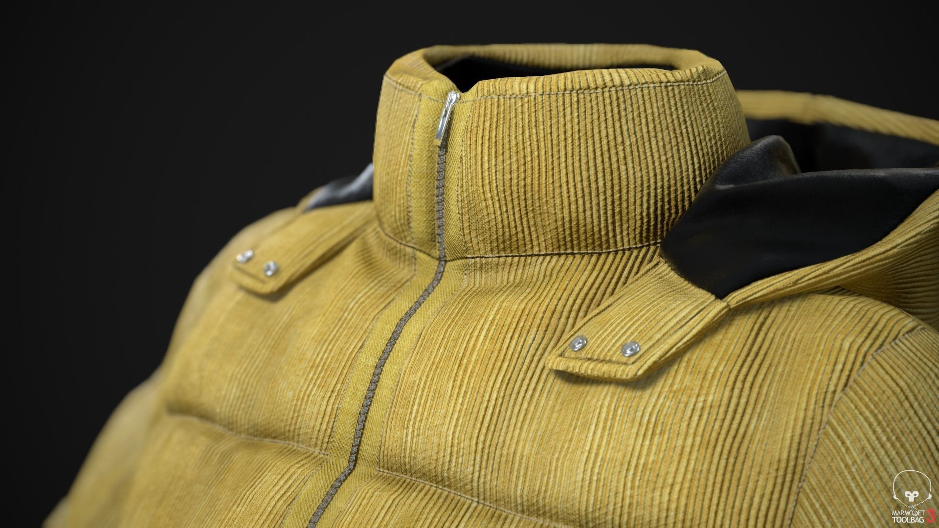 Purple and yellow winter jackets Low-poly 3D model_12