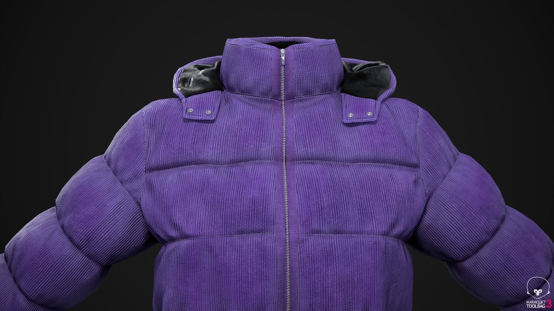 Purple and yellow winter jackets Low-poly 3D model_26