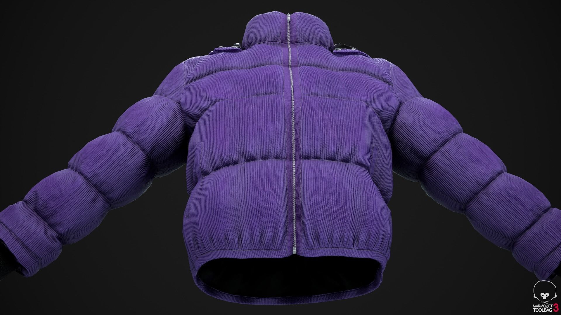 Purple and yellow winter jackets Low-poly 3D model_31