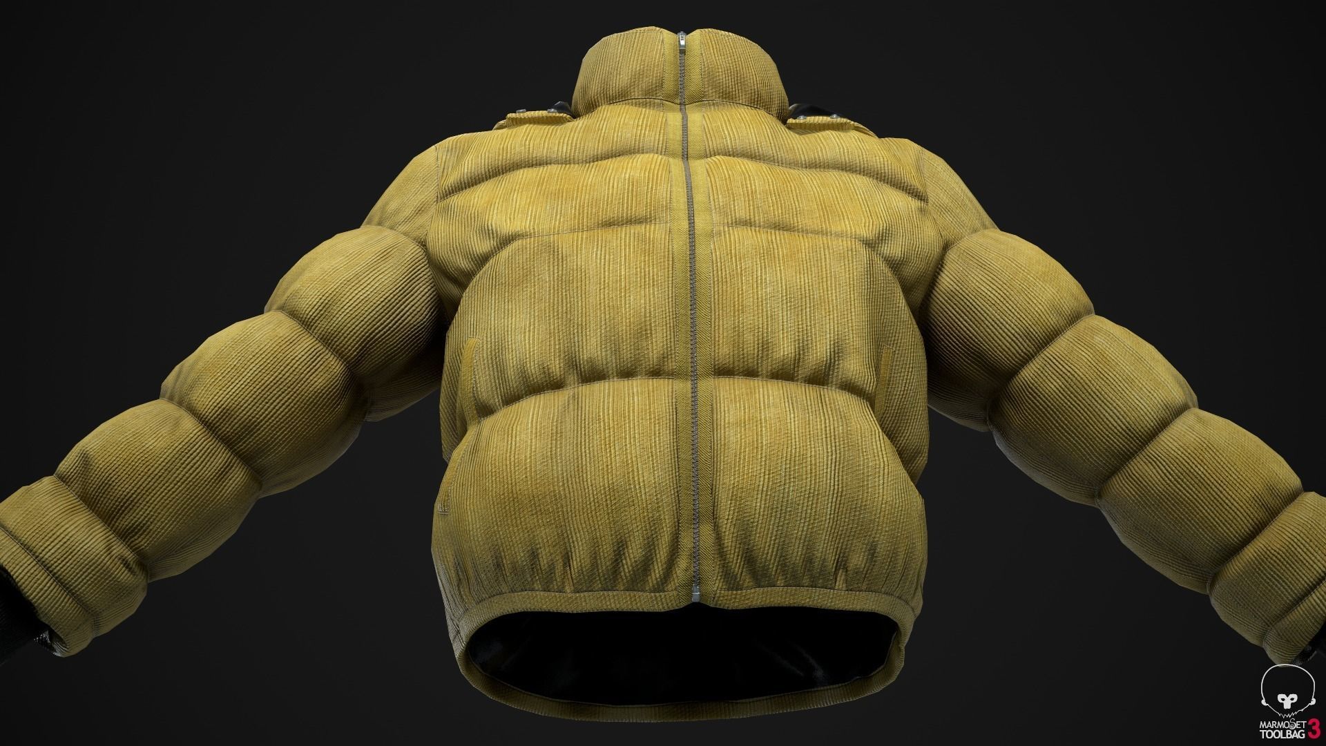 Purple and yellow winter jackets Low-poly 3D model_15