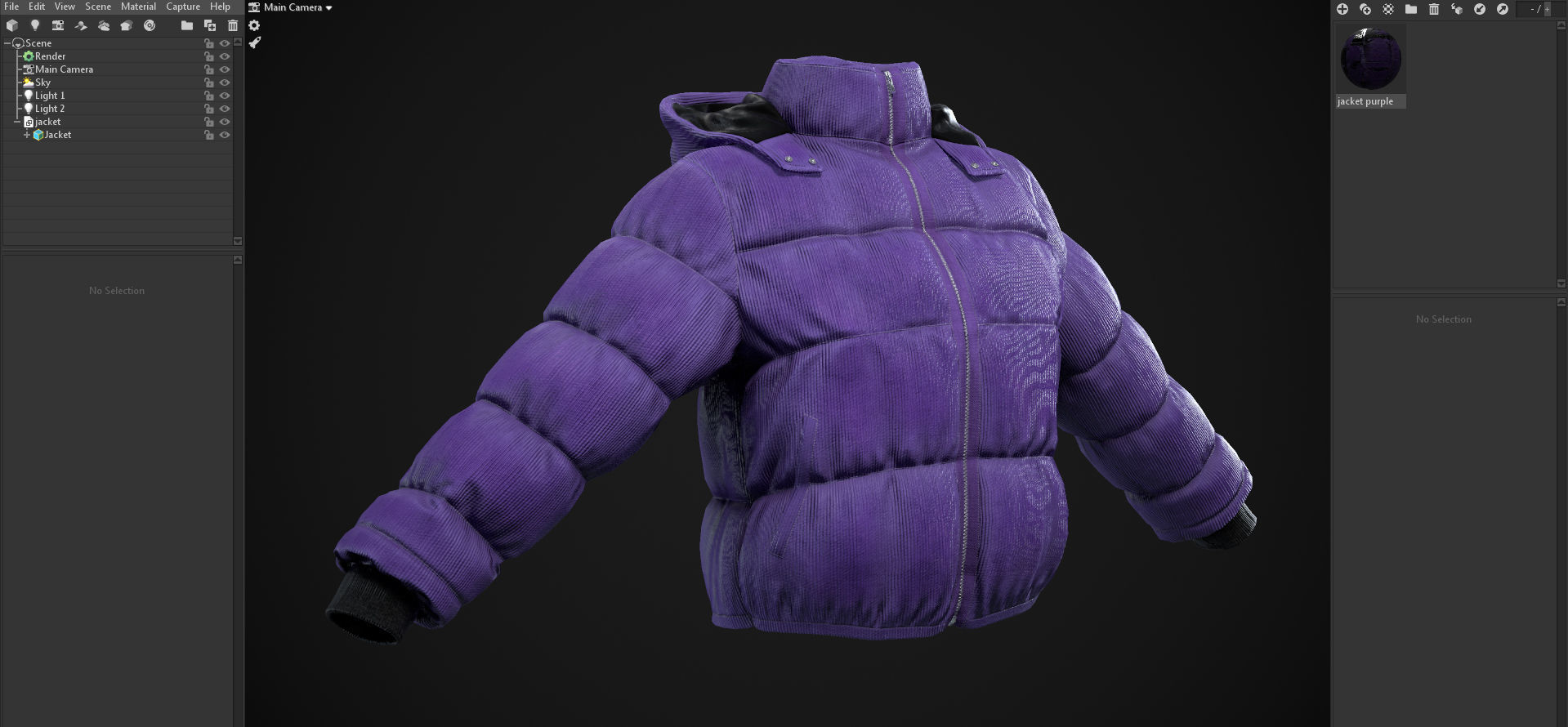 Purple and yellow winter jackets Low-poly 3D model_42
