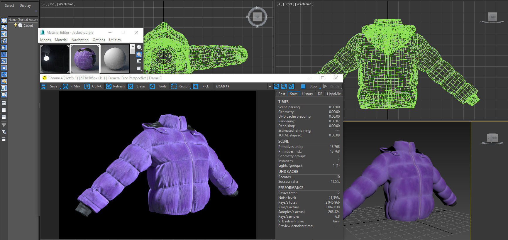 Purple and yellow winter jackets Low-poly 3D model_41