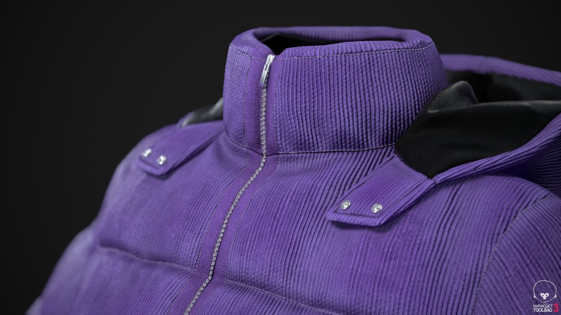 Purple and yellow winter jackets Low-poly 3D model_28