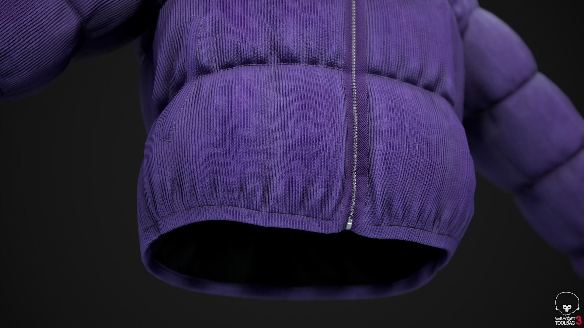 Purple and yellow winter jackets Low-poly 3D model_29