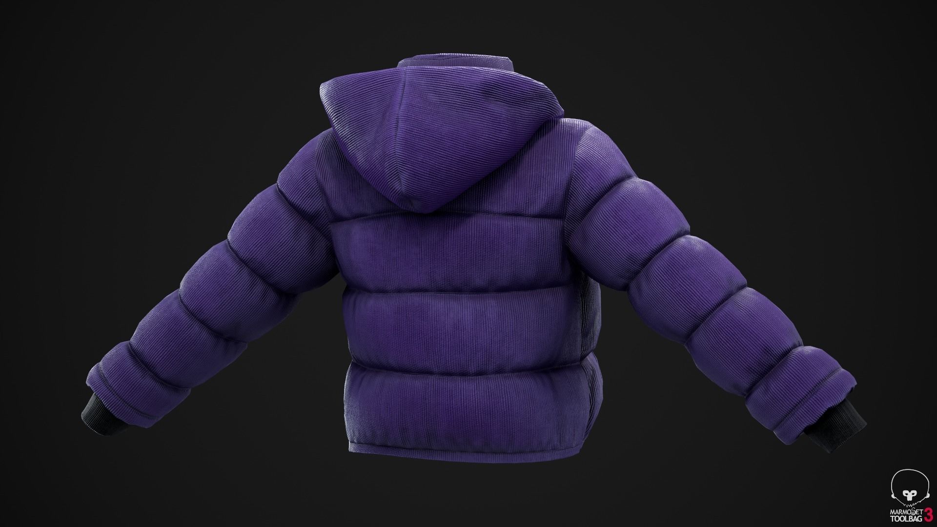 Purple and yellow winter jackets Low-poly 3D model_23