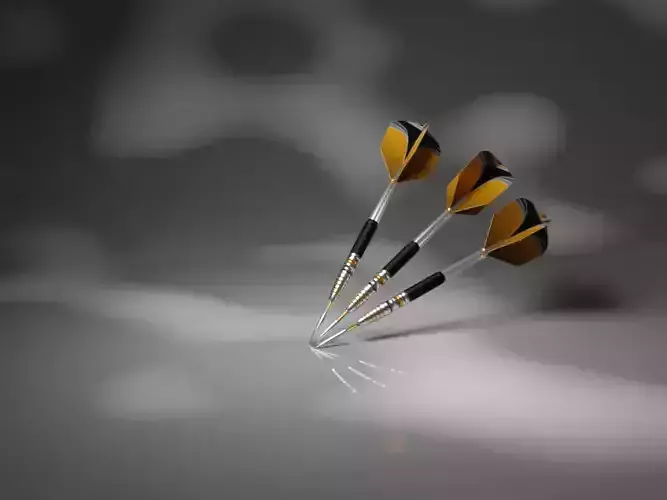 Dart Arrow Black Gold Metal Plastic Free 3D model