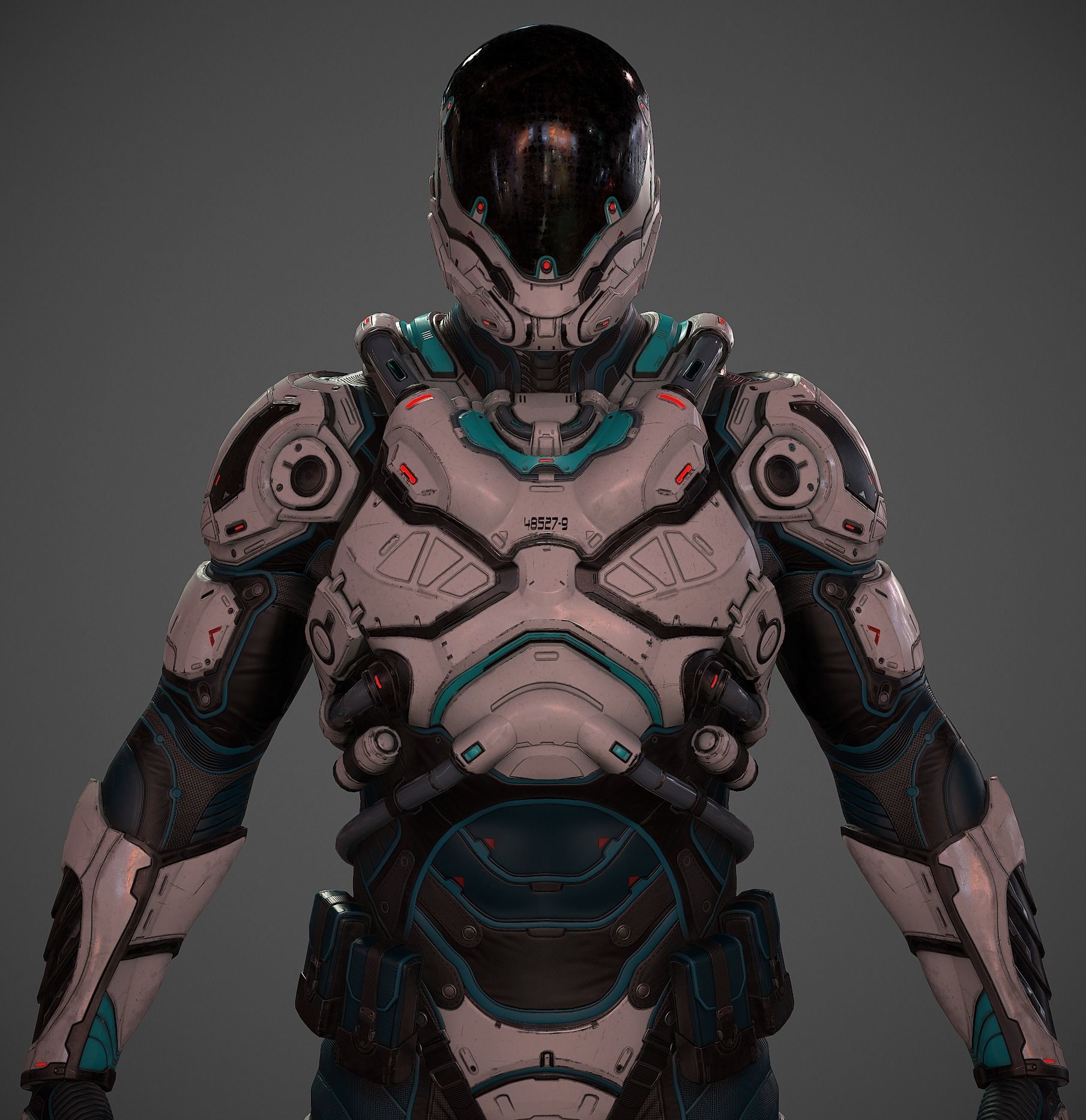 Futuristic Soldier and Soldier Female  Low-poly 3D model_16