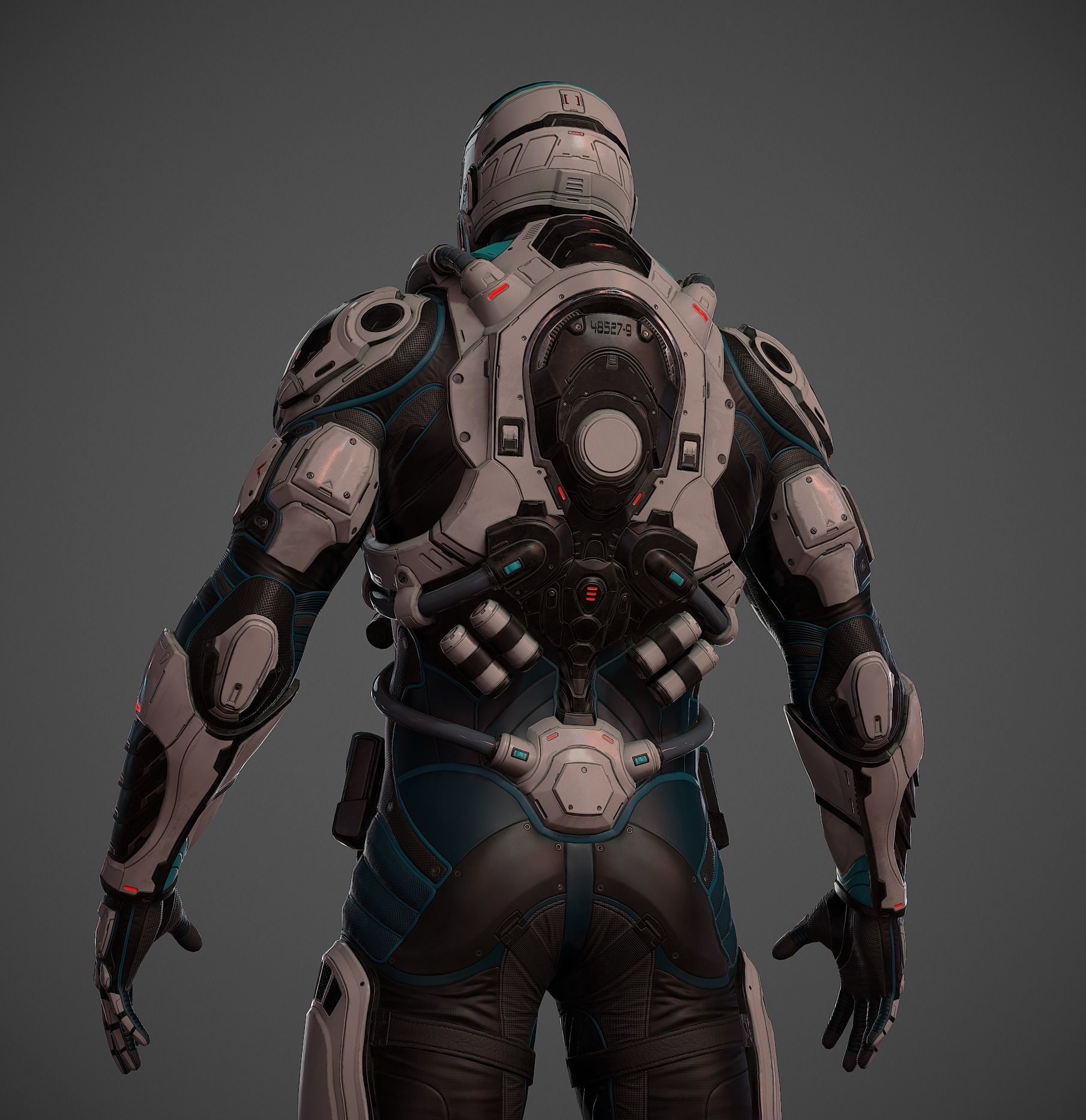 Futuristic Soldier and Soldier Female  Low-poly 3D model_17