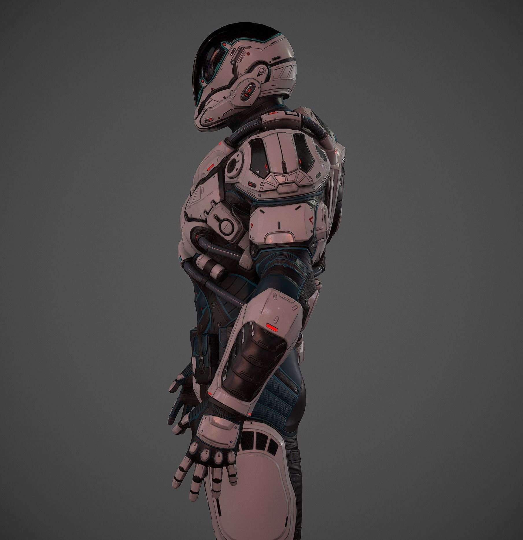 Futuristic Soldier and Soldier Female  Low-poly 3D model_18