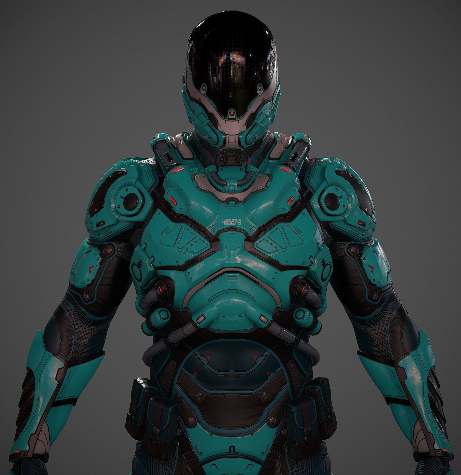 Futuristic Soldier and Soldier Female  Low-poly 3D model_9