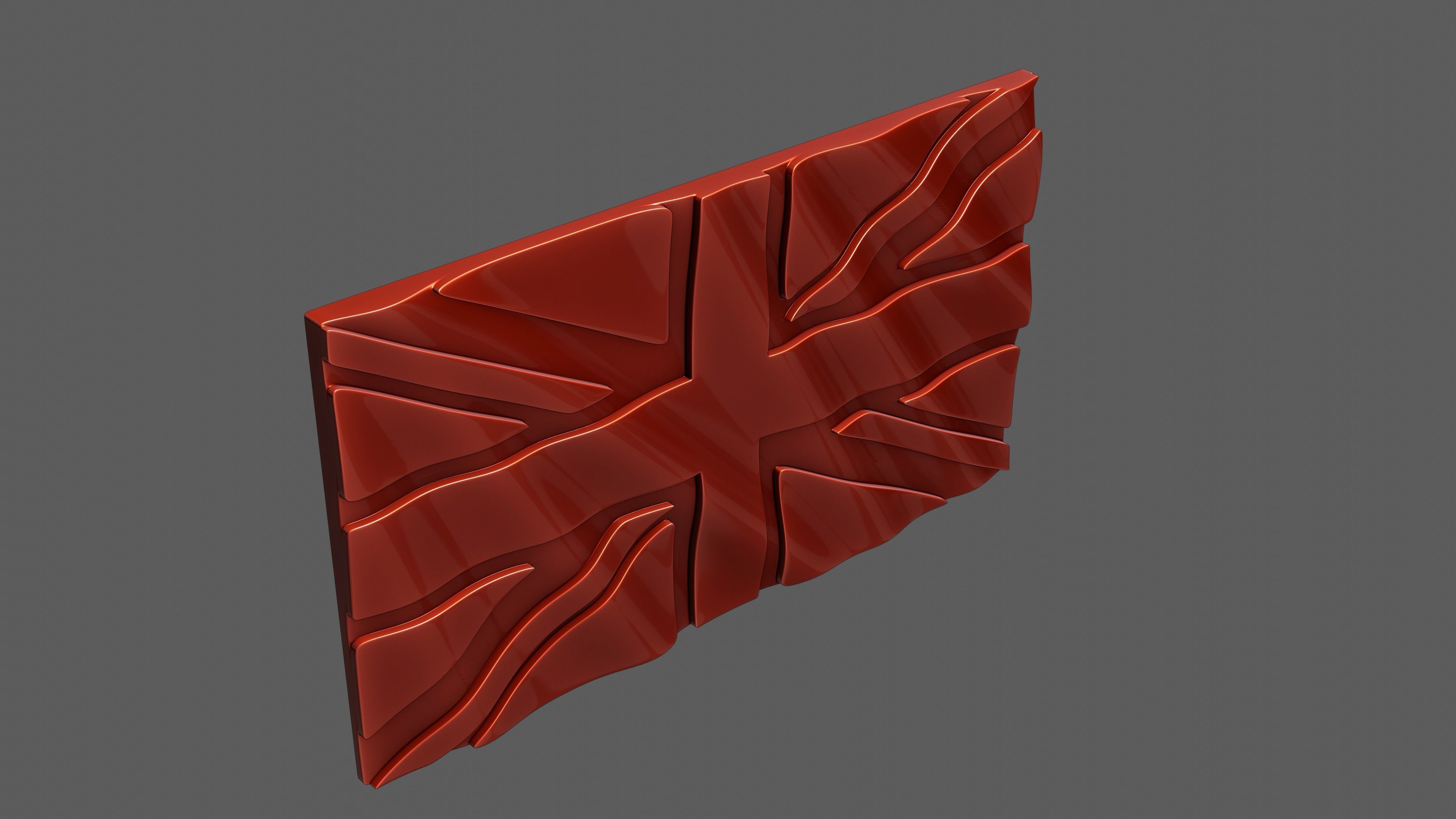 UK Wavy Flag - CNC Files For Wood 3D STL Model 3D model_1