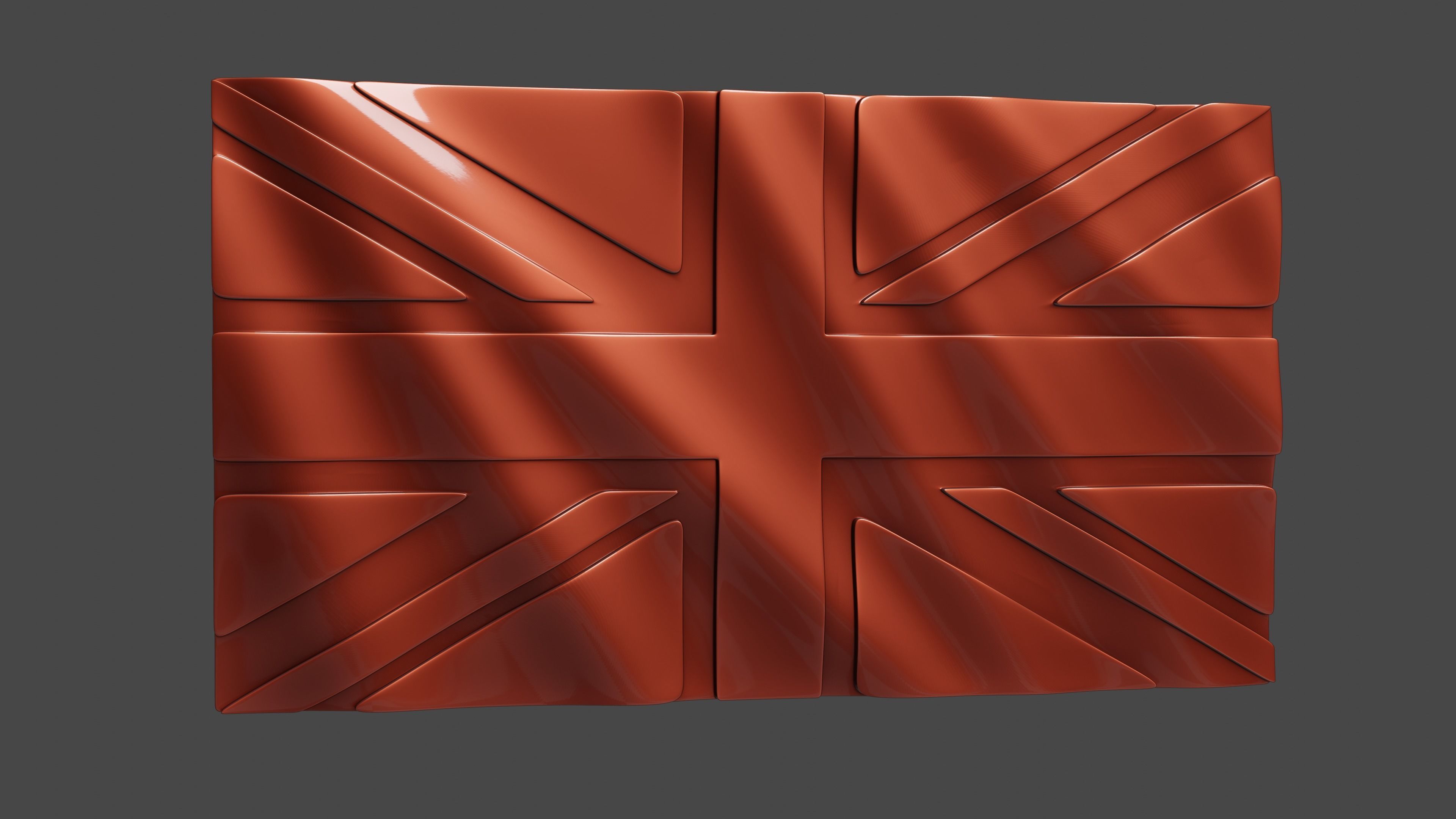 UK Wavy Flag - CNC Files For Wood 3D STL Model 3D model_2