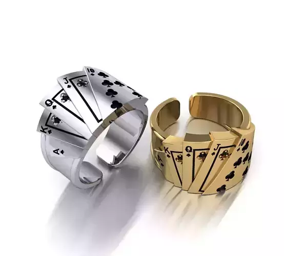 Poker ring spade card  3D print model
