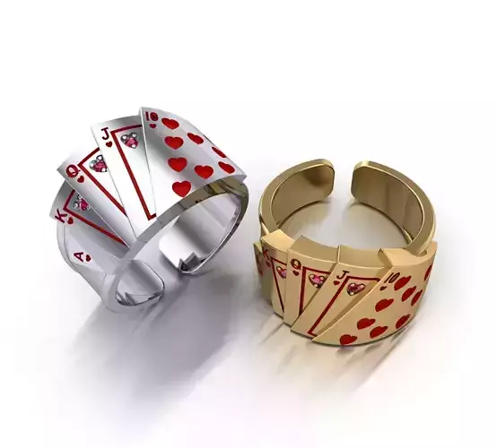 Poker ring heart card 3D print model