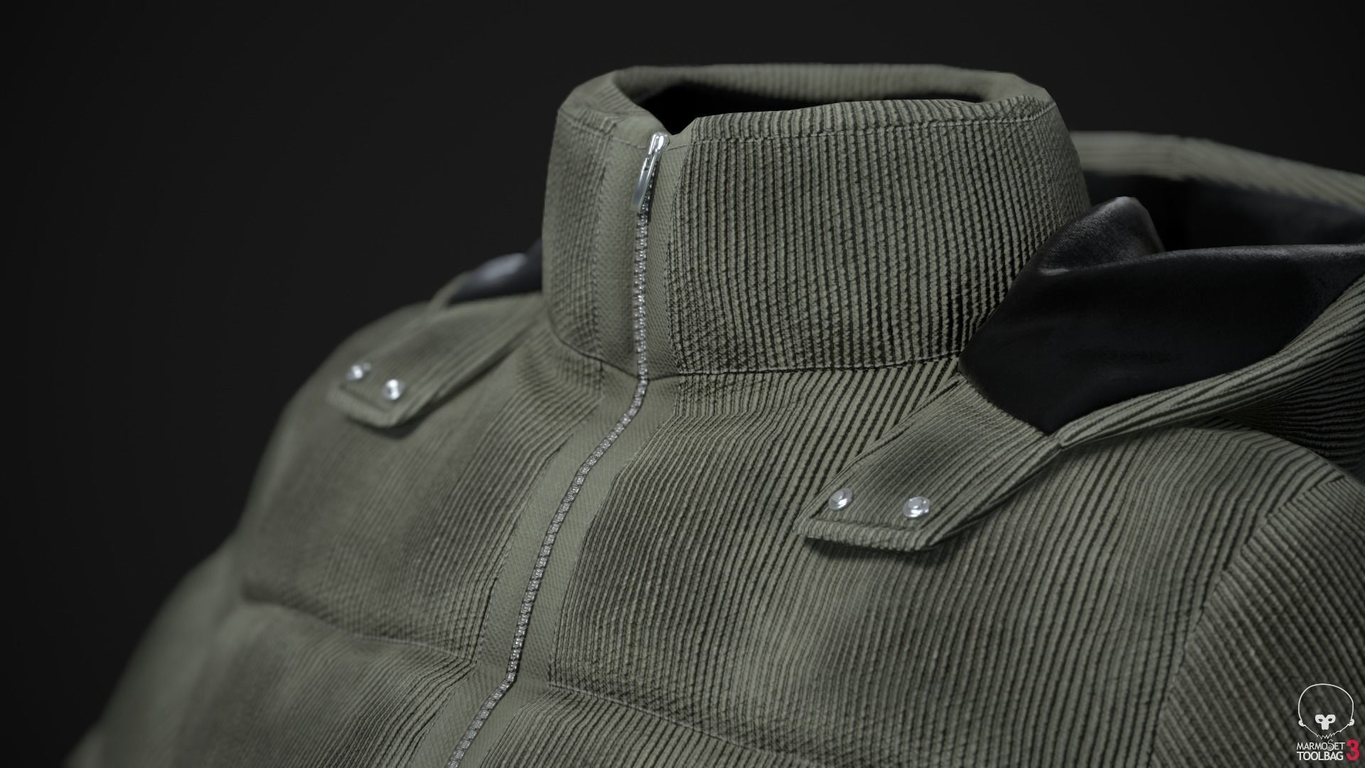 Beige and khaki winter jackets Low-poly 3D model_28