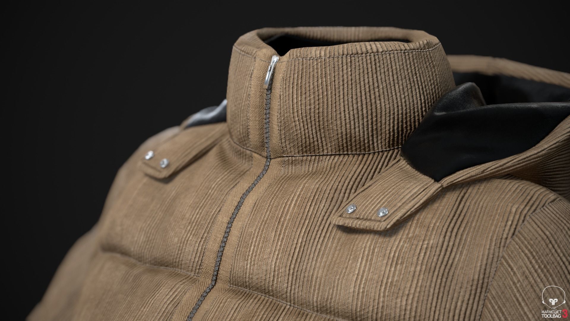 Beige and khaki winter jackets Low-poly 3D model_12